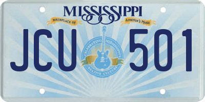 MS license plate JCU501