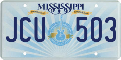 MS license plate JCU503