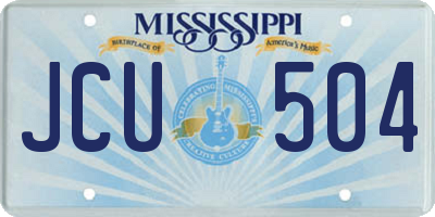 MS license plate JCU504