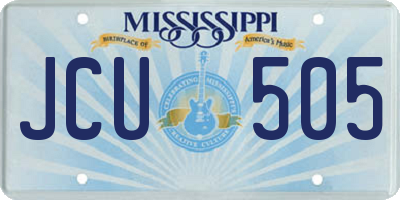 MS license plate JCU505