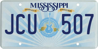 MS license plate JCU507
