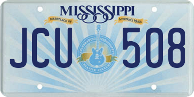 MS license plate JCU508