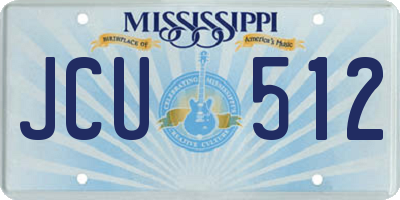 MS license plate JCU512