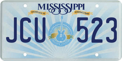 MS license plate JCU523