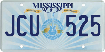 MS license plate JCU525