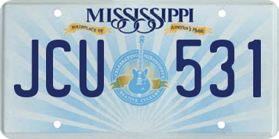 MS license plate JCU531