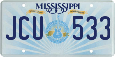 MS license plate JCU533