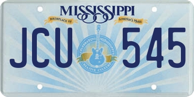 MS license plate JCU545