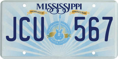 MS license plate JCU567