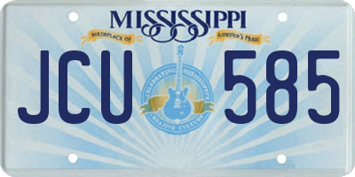 MS license plate JCU585