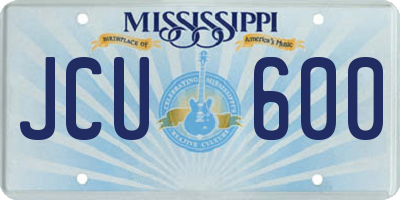 MS license plate JCU600