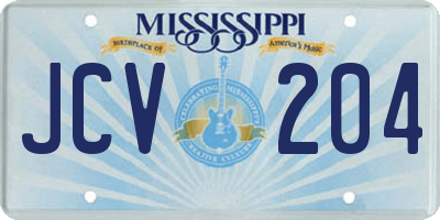 MS license plate JCV204