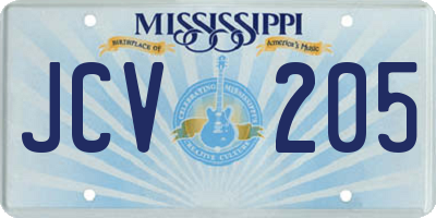 MS license plate JCV205