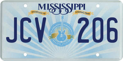 MS license plate JCV206