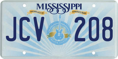 MS license plate JCV208