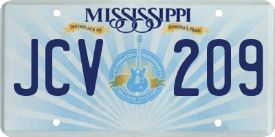MS license plate JCV209