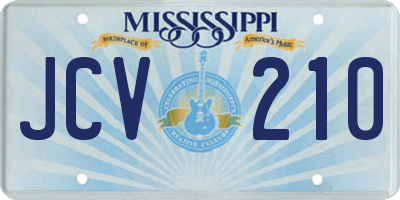 MS license plate JCV210