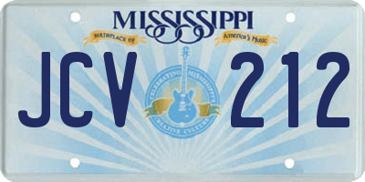 MS license plate JCV212