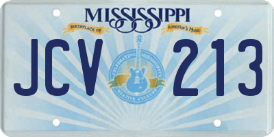 MS license plate JCV213