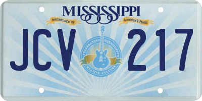 MS license plate JCV217