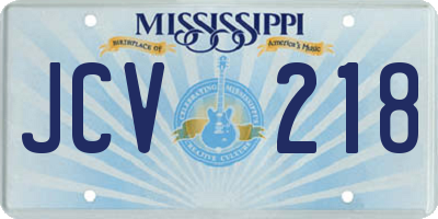 MS license plate JCV218