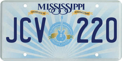 MS license plate JCV220