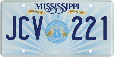 MS license plate JCV221