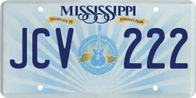 MS license plate JCV222