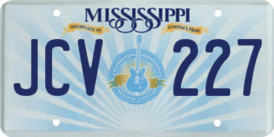 MS license plate JCV227