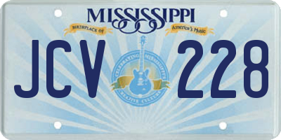 MS license plate JCV228