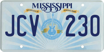 MS license plate JCV230