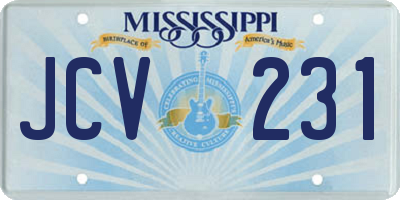 MS license plate JCV231