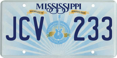 MS license plate JCV233
