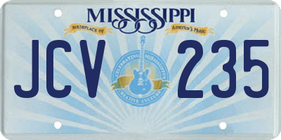 MS license plate JCV235