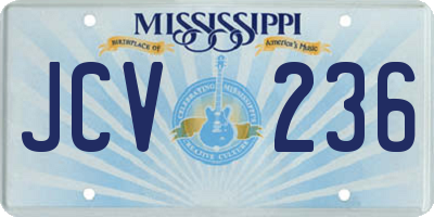 MS license plate JCV236