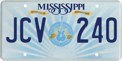 MS license plate JCV240
