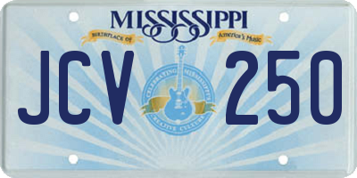 MS license plate JCV250