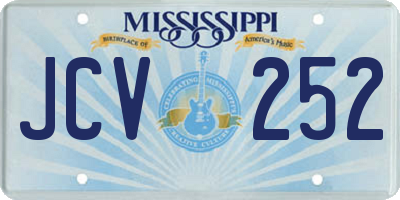 MS license plate JCV252