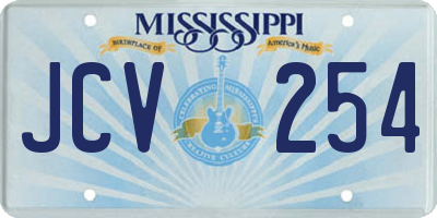 MS license plate JCV254