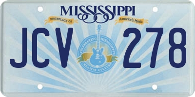 MS license plate JCV278