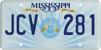 MS license plate JCV281