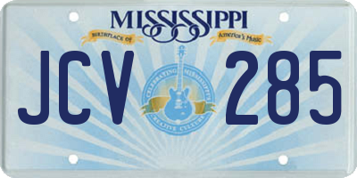 MS license plate JCV285