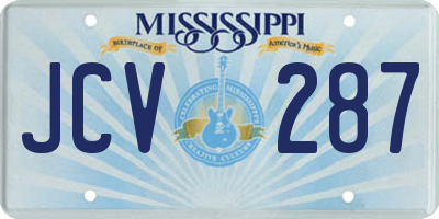 MS license plate JCV287