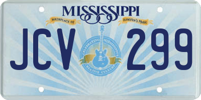 MS license plate JCV299