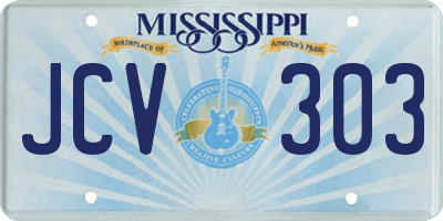 MS license plate JCV303
