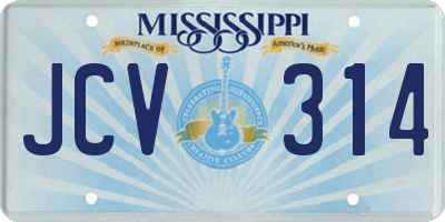MS license plate JCV314