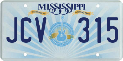 MS license plate JCV315