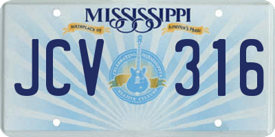 MS license plate JCV316