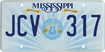 MS license plate JCV317