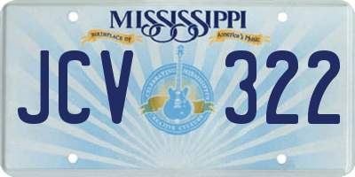 MS license plate JCV322